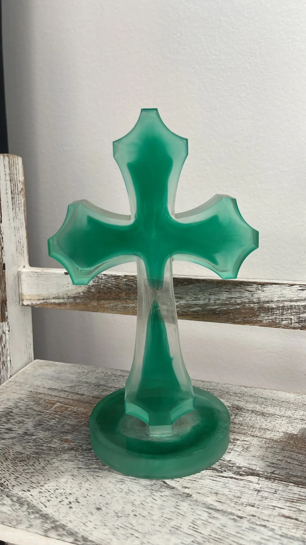 Cruce Treflă Verde Jad